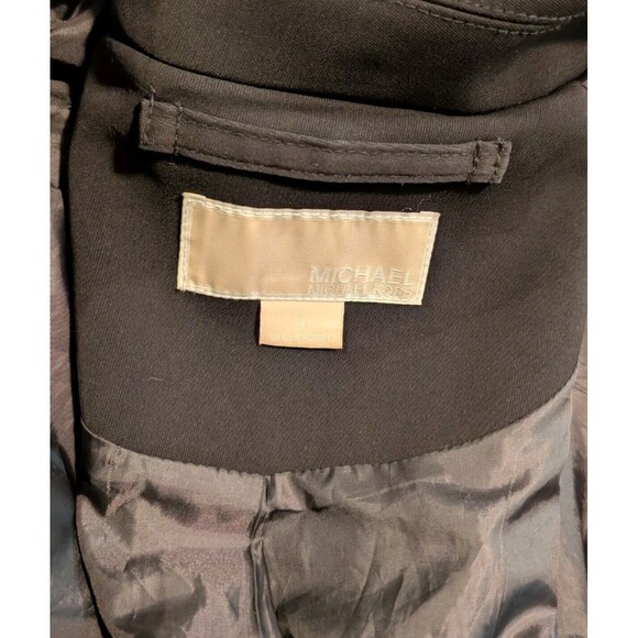 Michael Kors Rain Trench Coat Chrome Latch Closure Detachable Hood Size Medium - Picture 10 of 11